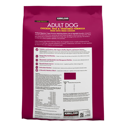 Kirkland Signature Adult Formula Chicken, Rice and Vegetable Dog Food, 25 lbs