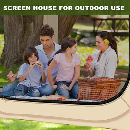 FICISOG Sports Tent Pop up Weather Pod Outdoor Screen House Pod Tent Shelter for up to 6 People, 71in Large Instant Weatherproof Pop up Tent with Clear View for Camping