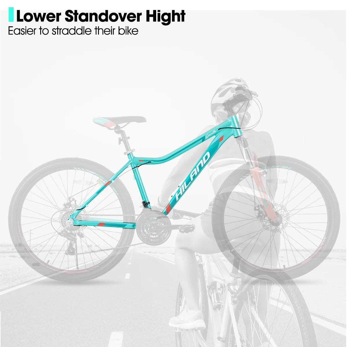 Hiland Mountain Bike for Woman, Shimano 21 Speed 26 inch Wheels Mountain Bicycle, Mint Green