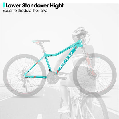 Hiland Mountain Bike for Woman, Shimano 21 Speed 26 inch Wheels Mountain Bicycle, Mint Green