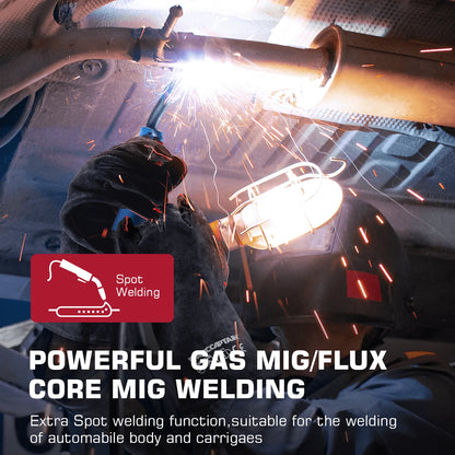 ARCCAPTAIN 6 in 1 MIG Welder Machine, 200A Gas Welders w/ Flux Core MIG/Stick/Lift TIG/Spot Welding/Spool Gun Function