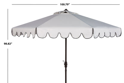 Safavieh Venice 9' Market Crank Tilt Patio Umbrella, Navy/White