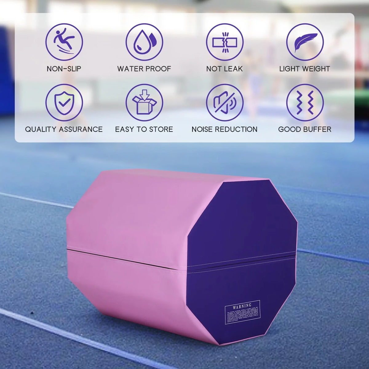YRLLENSDAN 25x 26 inch Octagon Tumbling Mat for Gymnastics, Gymnastics Octagon Tumbler Mat Fitness Equipment Mat Home Gym, Pink
