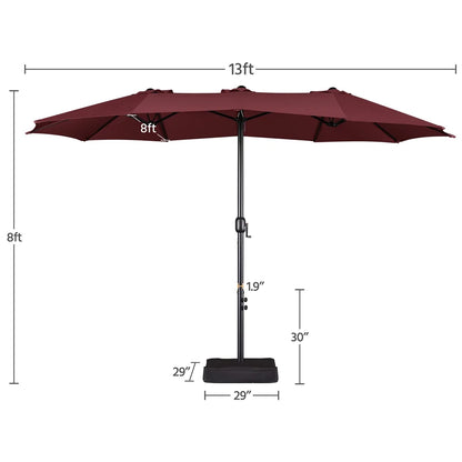 Topeakmart 13ft Patio Parasol Canopy with Crank, Tan