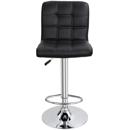 ZENY Set of 4 Bar Stool Soft Cushion Metal Frame 24-32" Swivel Chair, Black