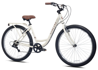 27.5" Concord Laguna Comfort Bicycle, 27.5" Wheels, Fits Adult Riders 5'4"-6'2", Unisex, Cream