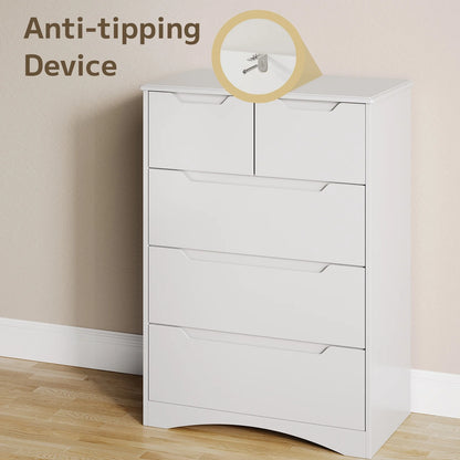 6 Drawer White Dresser,Lofka Modern Wood Double Chest, Versatile Dressers for Bedroom Office Living Room