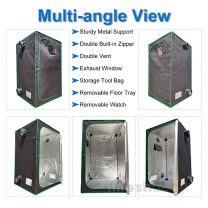 iMeshbean 48" x 48" x 80" Grow Tent Kit with Full Spectrum LED Plant Growth Lamp, Air Ventilation Filter System & Thermostat