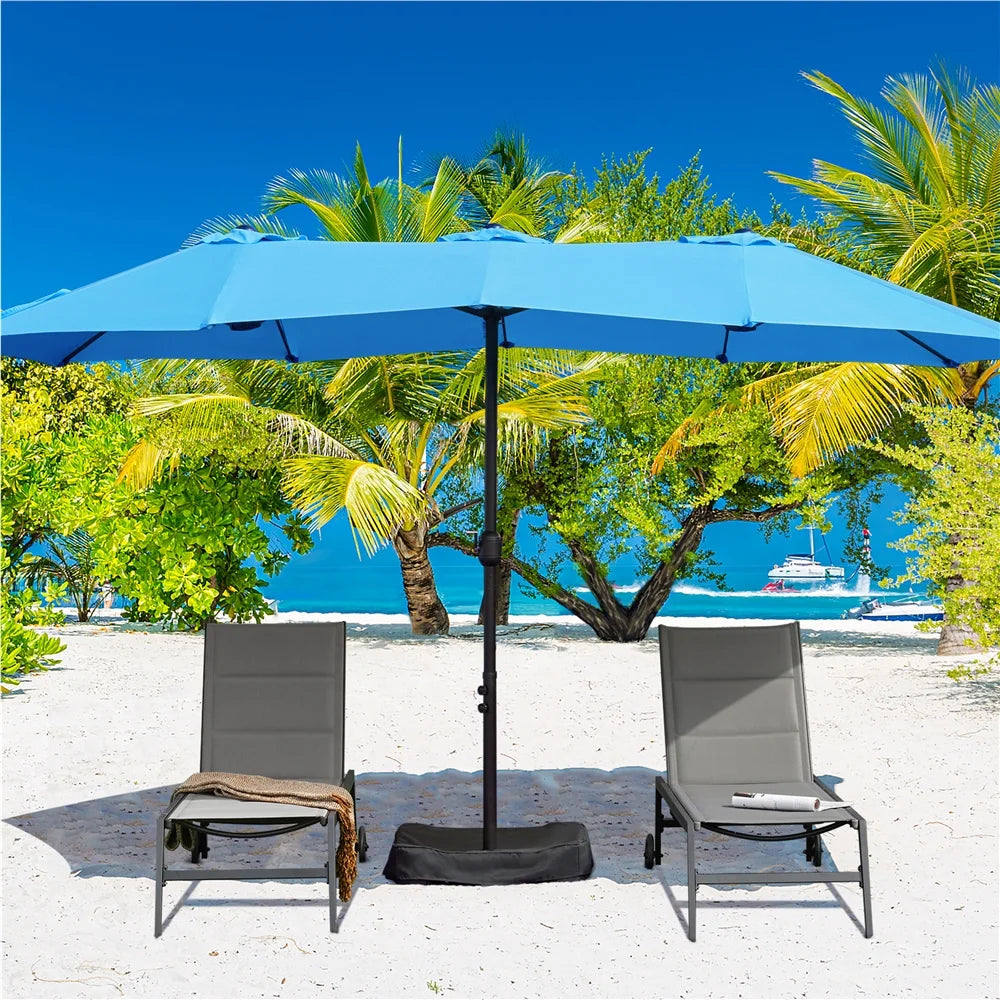 Topeakmart 13ft Patio Parasol Canopy with Crank, Tan