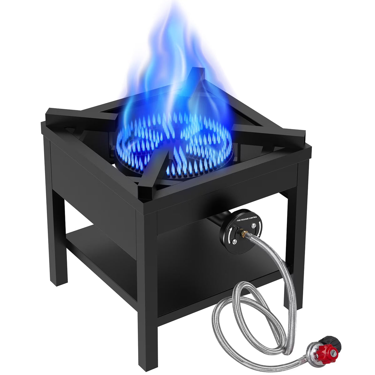 Frizi 1-Burner Propane Gas Outdoor Stove �C 260,000 BTU,  0-30 PSI Adjustable Regulator & Steel-Braided Hose