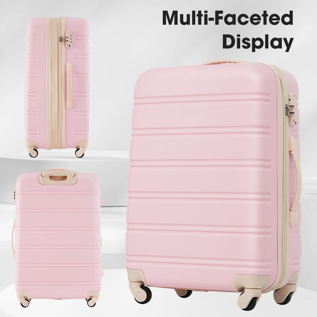 Luggage Sets 3 Piece, Hardside Expandable Ultra Durable PC Lightweight Carry On, Travel Suitcase Set with TSA Lock Spinner Wheels, Multicolor Purple