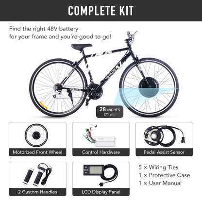 Viribus Electric Bike Conversion Kit 26" Rear Wheel 1000W Hub Motor LCD eBike DIY Set