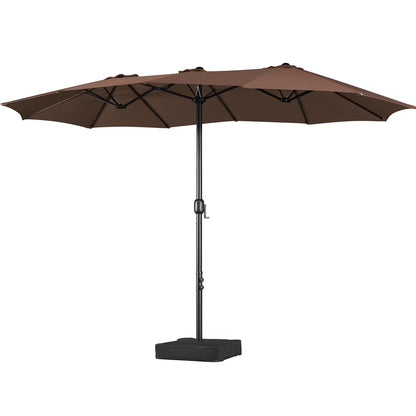Topeakmart 13ft Patio Parasol Canopy with Crank, Tan