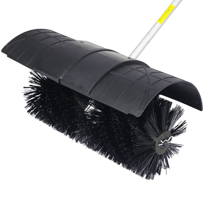 52CC 2-Stroke Broom Sweeper, Walk Behind Handheld Gas Powered Snow Sweeper, Brush Broom Sweeping Machine for Garden Lawn Yard Sidewalk Driveway Snow Cleaning, Broom Brush 24x9" EPA, D9025