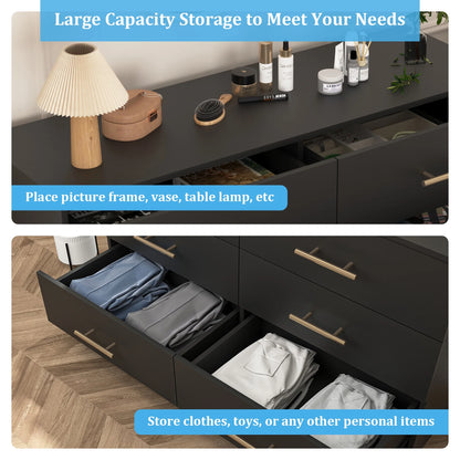 Kadyn White Chest of Drawer, 6 Double Drawer Dresser for Bedroom, Modern Storage Cabinet for Living Room, Dresser