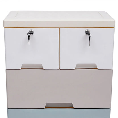 5-Layer Living Room Cabinet Baby Clothes Storage Plastic Chest Of Drawers Household Kids Clothes Forcer Plastic Storage 6 Drawers Toy Books Storage PP Material Colorful Drawer Clothes Cabinets