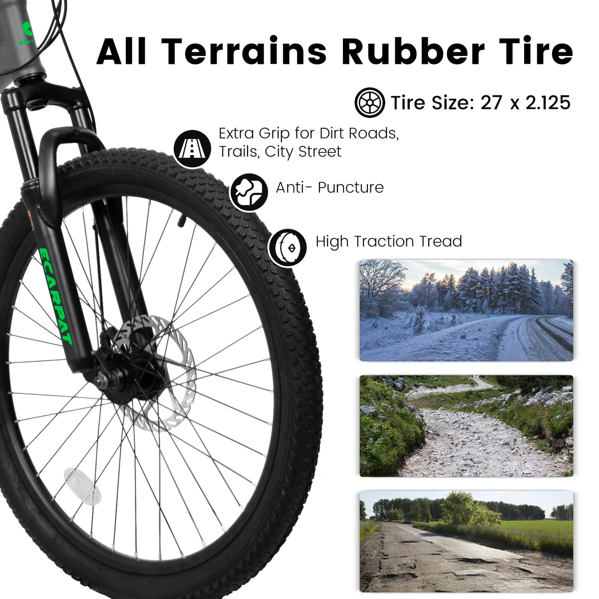 27.5-Inch Mountain Bike for Adults | 21-Speed Trail & City Bicycle with Disc Brakes | Gray