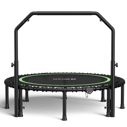 BCAN 450 LBS Foldable Mini Trampoline, 40" Fitness Trampoline with Bungees, Stable & Quiet Exercise Rebounder for Kids/Adults