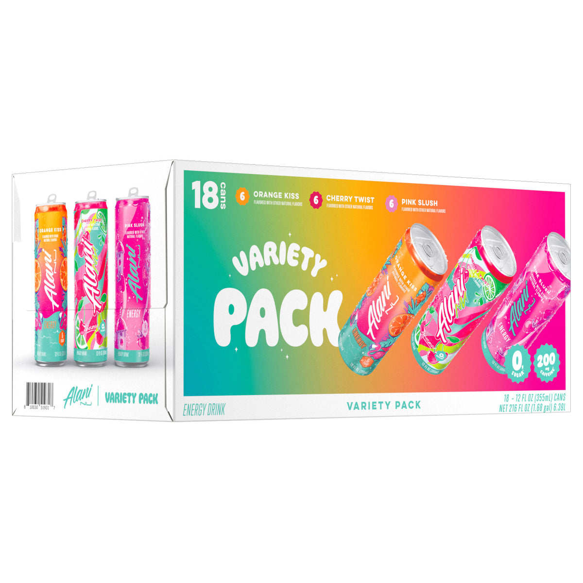 Alani Nu Energy Drink, Variety Pack, 12 fl oz, 18-count