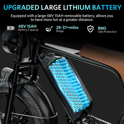 Hipatoo 26" Electric Bike 500W 20MPH E-bike, 36V 10.4Ah Battery, Ebike for Adults, E Bike UL2849