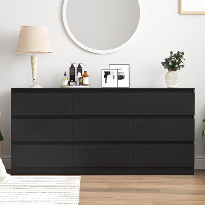 Kadyn White Chest of Drawer, 6 Double Drawer Dresser for Bedroom, Modern Storage Cabinet for Living Room, Dresser