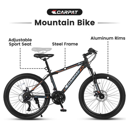 24 inch Kids Bike for Boys Girls, Kids Mountain Bike with Disc Brakes 21 Speed