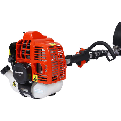 52CC 2-Stroke Broom Sweeper, Walk Behind Handheld Gas Powered Snow Sweeper, Brush Broom Sweeping Machine for Garden Lawn Yard Sidewalk Driveway Snow Cleaning, Broom Brush 24x9" EPA, D9025