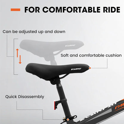 20 Inch Mountain Bike for 7-15 Years Old, 7 Speed Kids Bike with High Carbon Steel Frame, Fat Tire and Dual Disc Brake, Front Suspension Mountain Bicycle Gift for Boys Girls, Grey-Orange