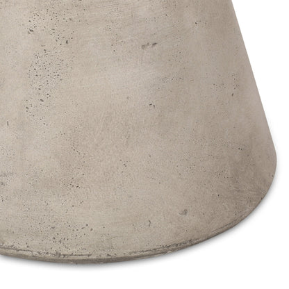 GDF Studio Attola Outdoor Lightweight Concrete Side Table, Light Gray