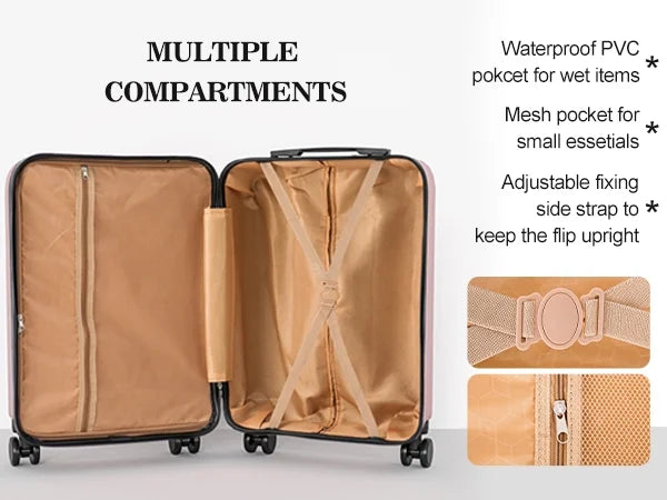 Apelila 4 Piece Luggage Sets Waterproof Durable Ultra-Light Hardside Spinner Suitcase Set Extra Large Capacity with 360�� Silent Wheels 3-Level Handles Lightweight Travel Luggage Free Covers & Hangers