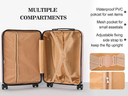 Apelila 4 Piece Luggage Sets Waterproof Durable Ultra-Light Hardside Spinner Suitcase Set Extra Large Capacity with 360�� Silent Wheels 3-Level Handles Lightweight Travel Luggage Free Covers & Hangers