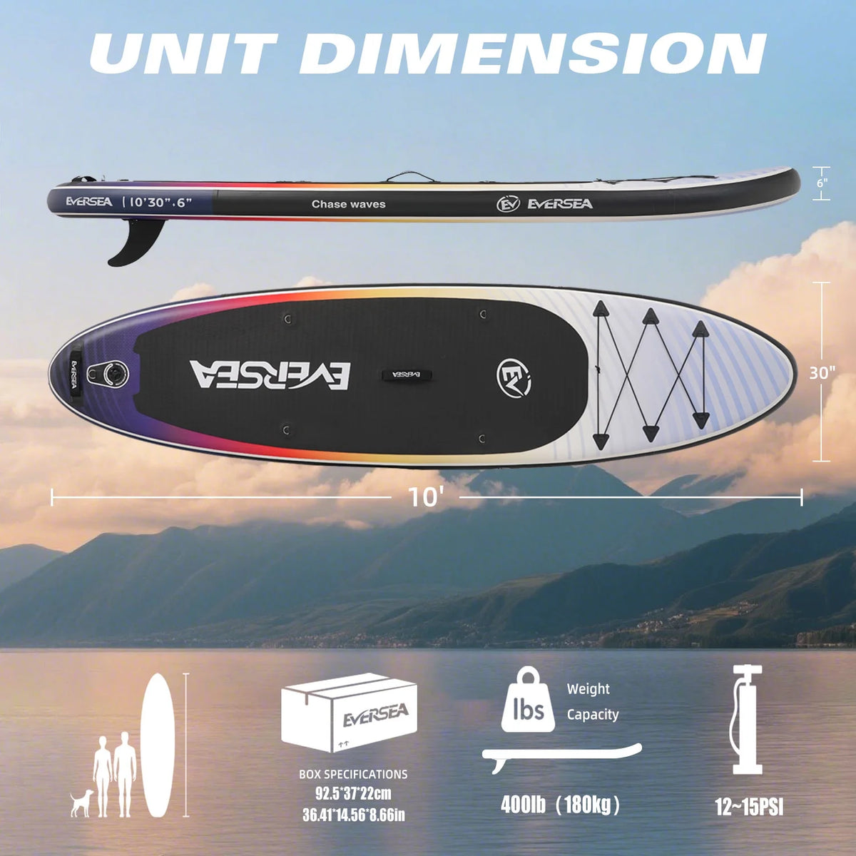 MSEASFREE 10' Inflatable Stand up Paddle Board,with Premium SUP Paddle Board Accessories,Non-Slip Comfort Deck for Youth & Adults