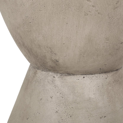 GDF Studio Attola Outdoor Lightweight Concrete Side Table, Light Gray