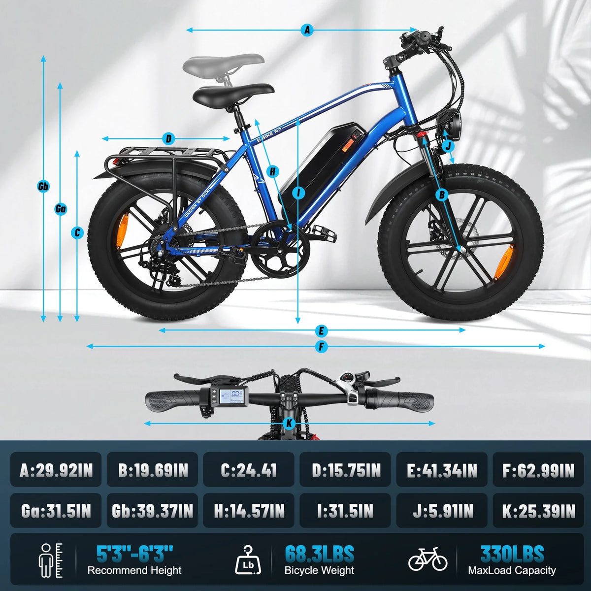 Hipatoo 26" Electric Bike 500W 20MPH E-bike, 36V 10.4Ah Battery, Ebike for Adults, E Bike UL2849