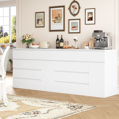 Homfa 5 Drawer White Dresser with Door, Modern Accent Storage Cabinet Chests of Drawers for Bedroom Living Room