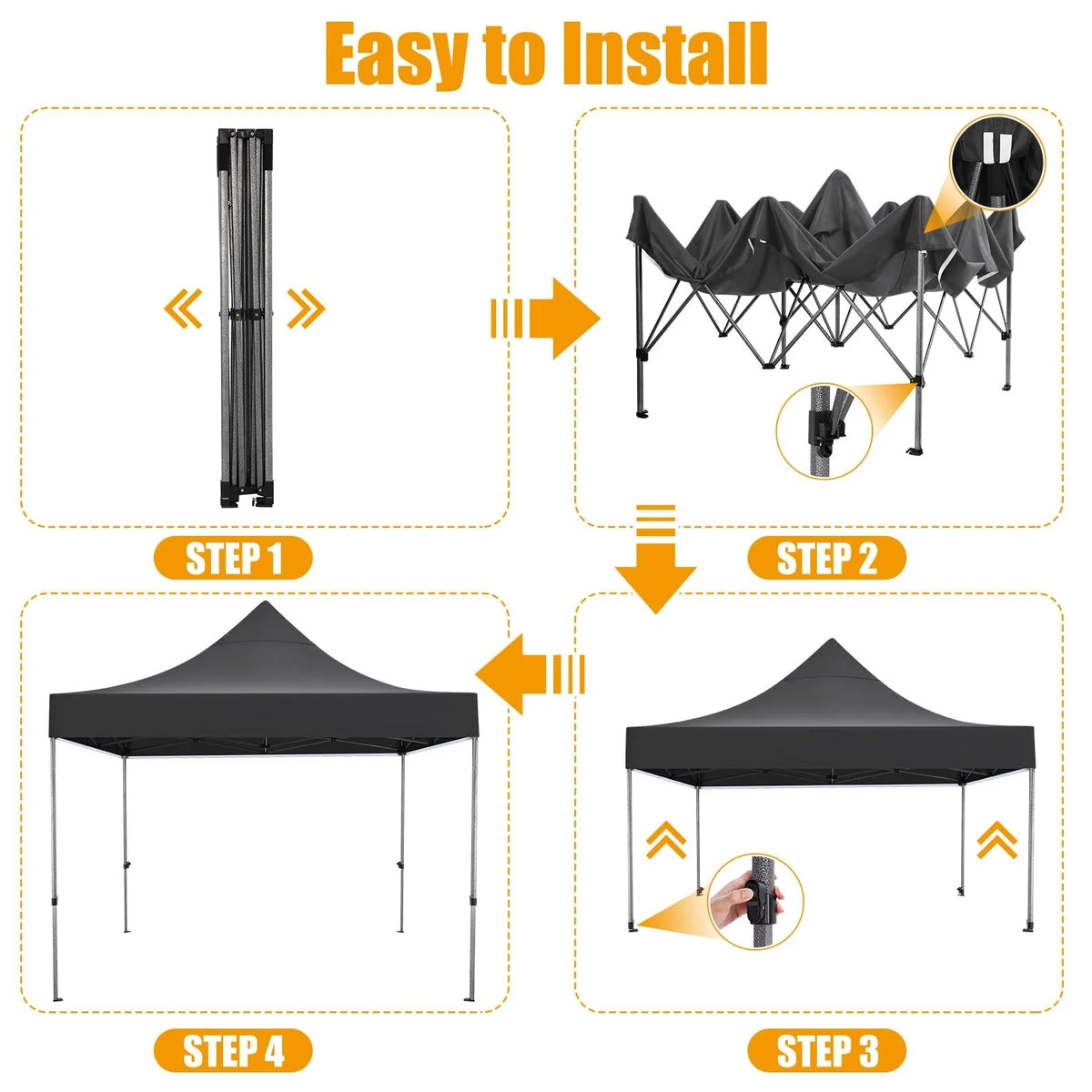 SANOPY 10 x 10 FT Pop Up Canopy Tent 10x10 Easy up Canopy, Heavy Duty Outdoor Canopy UPF 50+ All Weather Waterproof Instant Party Tents for Parties Gazebo with Handbag