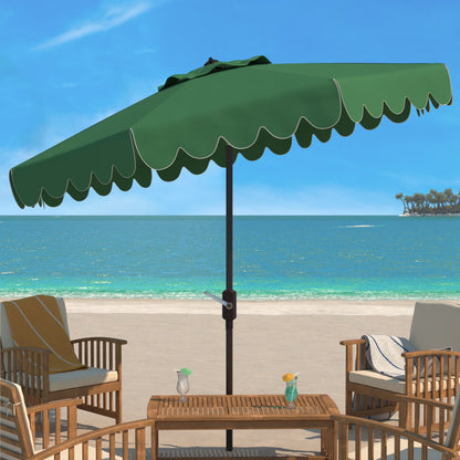 Safavieh Venice 9' Market Crank Tilt Patio Umbrella, Navy/White