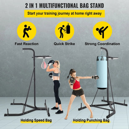 VEVORbrand Free Standing Punching Bag Stand, Unisex Boxing Set, Foldable Single Station Heavy Bag Stand, Punching Ball, Boxing Punching Speed Ball, Boxing Bag with Boxing Rack, for Training