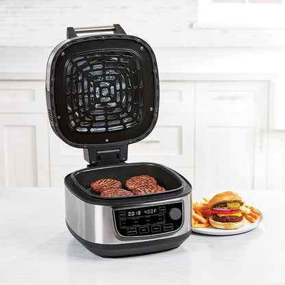 Grill Air Fryer Combo Plus, Indoor Grill / Air Fryer, Stainless Steel