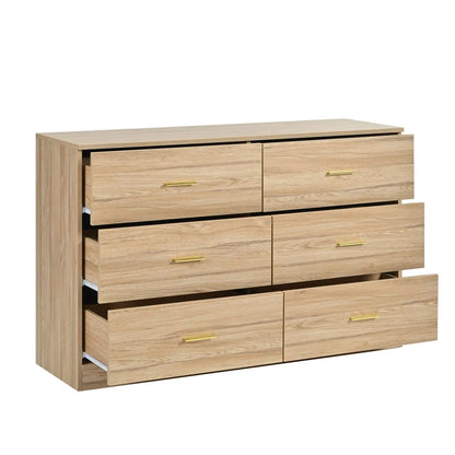 Kadyn White Chest of Drawer, 6 Double Drawer Dresser for Bedroom, Modern Storage Cabinet for Living Room, Dresser