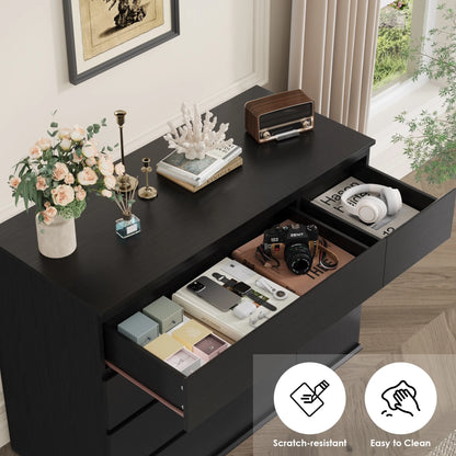 Homfa 5 Drawer White Dresser with Door, Modern Accent Storage Cabinet Chests of Drawers for Bedroom Living Room