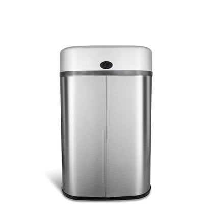 Nine Stars Automatic Trash Can, 21 Gallon Stainless Steel, Motion Sensor Hands Free Soft Close Lid Garbage Bin, Silver