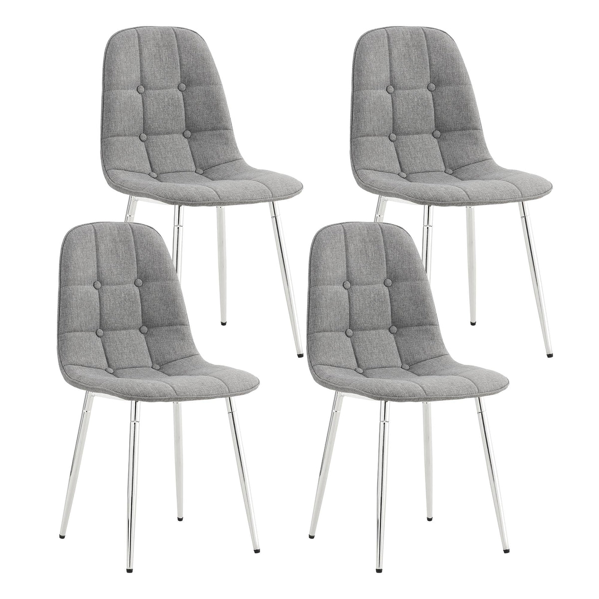 Highsound Dining Chairs Set of 4,Mid-Century Modern Upholstered Dining Chairs with Velvet Cushion Seat for Dinning Room&Living Room, Black