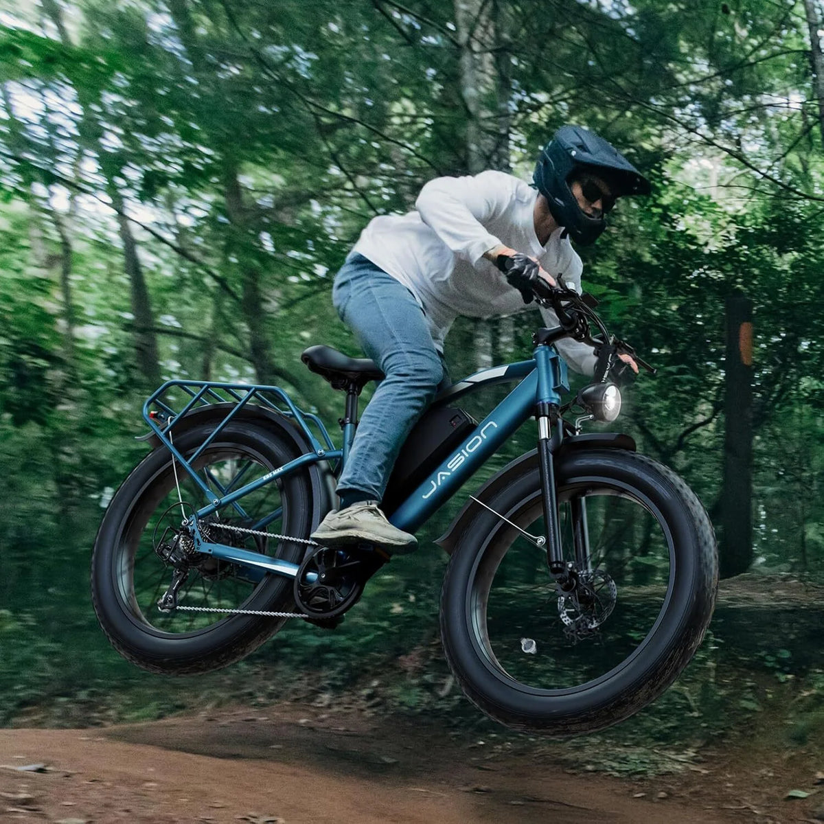 Jasion EB5 MAX Electric Bike for Adults, 750W Electric Mountain Bike with 48V 15Ah Battery, 26'' Fat Tire Off-Road Ebike, 28MPH Shimano 7 Speed Bicycle UL2849