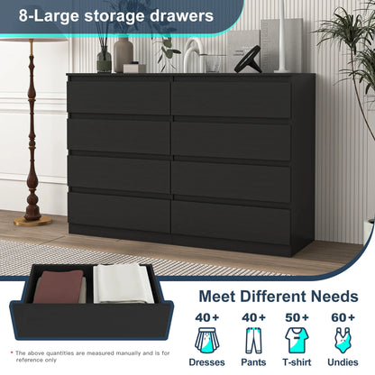 Kadyn White Chest of Drawer, 6 Double Drawer Dresser for Bedroom, Modern Storage Cabinet for Living Room, Dresser