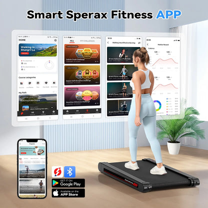 Sperax Walking Pad Treadmill with APP,3 in 1 Portable Under Desk Treadmill Fitness,Walking Vibration Workout Pad with Remote Control