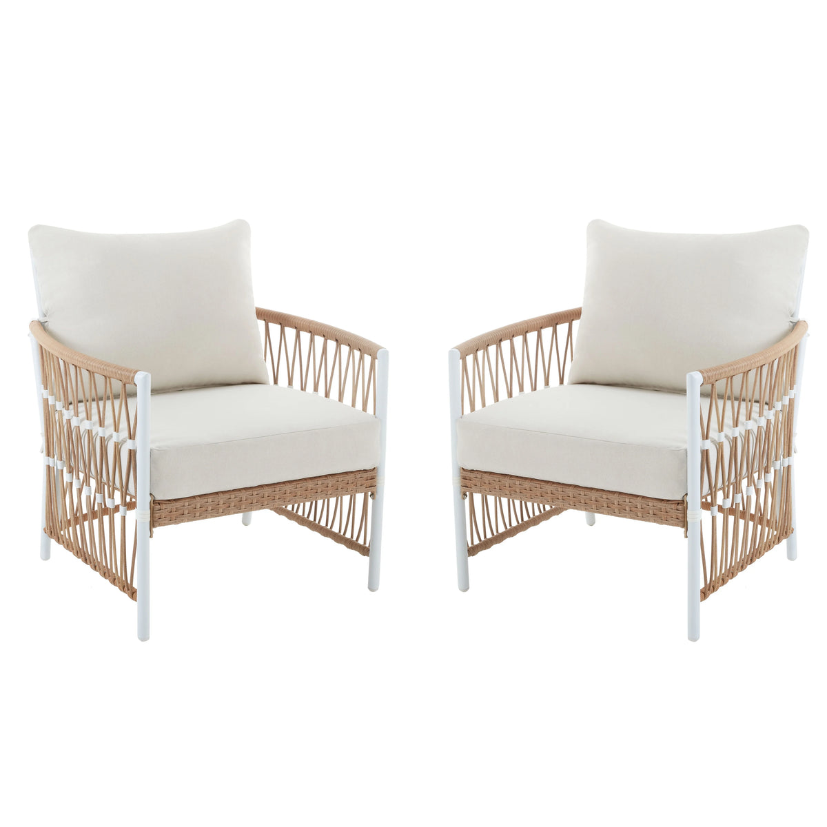 Better Homes & Gardens Lilah 2-Pack Outdoor Wicker Lounge Chairs, Black