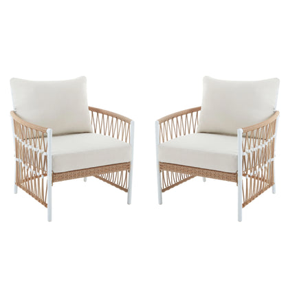 Better Homes & Gardens Lilah 2-Pack Outdoor Wicker Lounge Chairs, Black