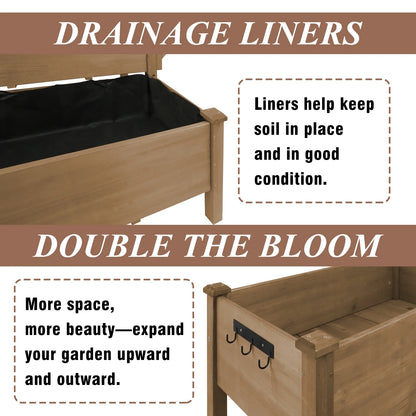 PETSCOSSET Large Raised Garden Bed Outdoor Wooden Planter Box with Legs for Gardening