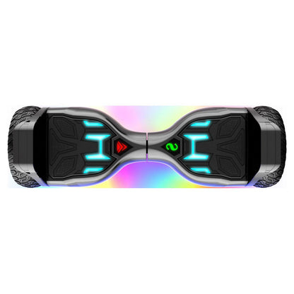 Swagtron Warrior XL Off-Road Hoverboard. 250 lb Weight Limit. Music-Synced Bluetooth LED Lights. 8 Inch Infinity Wheels. 8 Mph. LiFePo Battery UL-Compliant